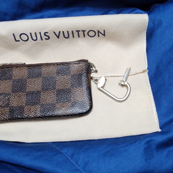 LOUIS VUITTON KEY POUCH CLES-DAMIER EBENE EUC ALL INCLUSIVE - Picture 6 of 10
